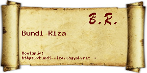 Bundi Riza névjegykártya